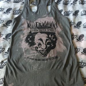 Killer klowns from outer space, goth, horror, fandom, bleach racerback Tank top